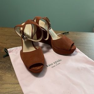 Kate Spade Key Lime Suede Wedge Sandals